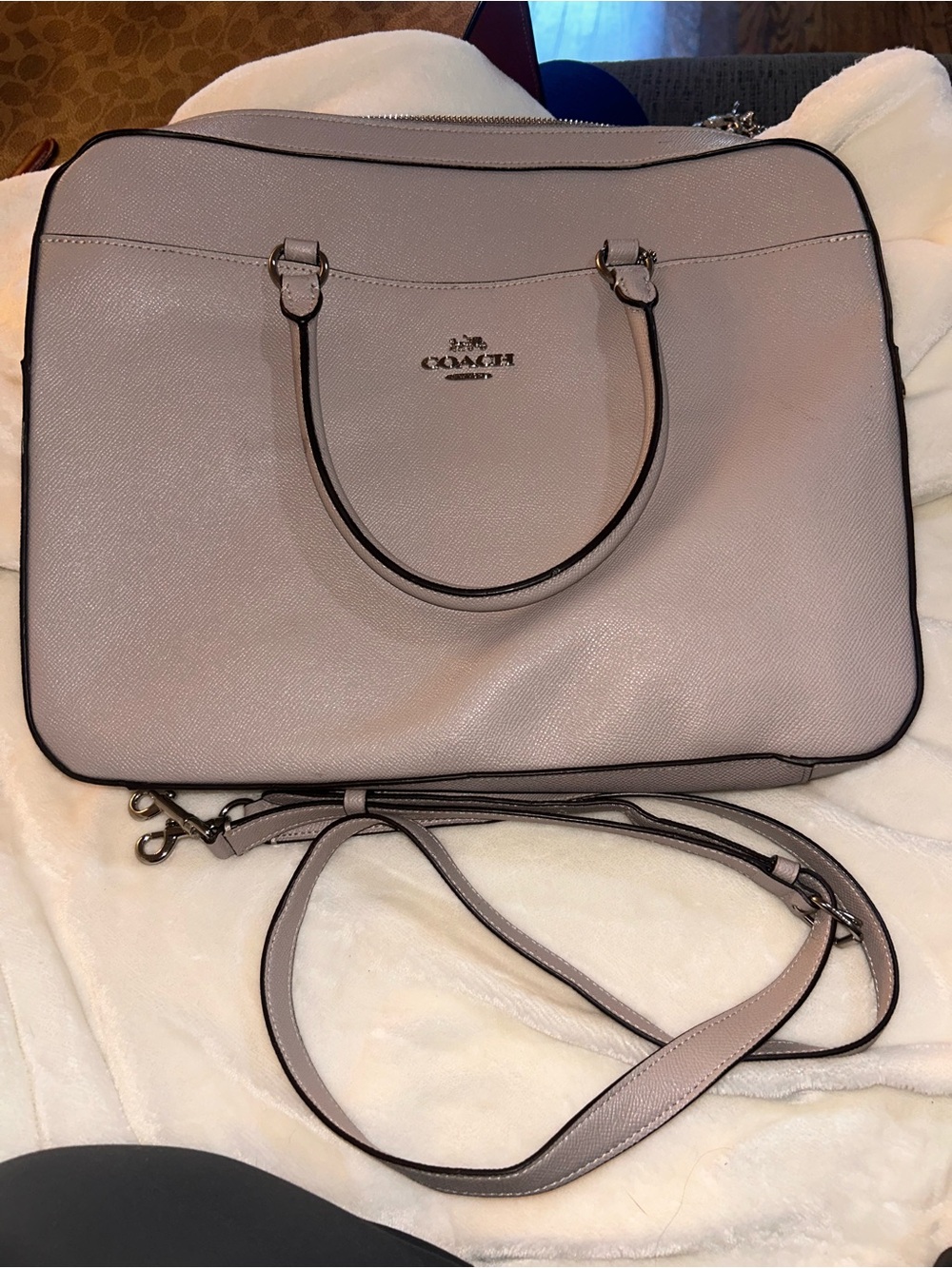 COACH Perry Slim Briefcase in Crossgrain Leather